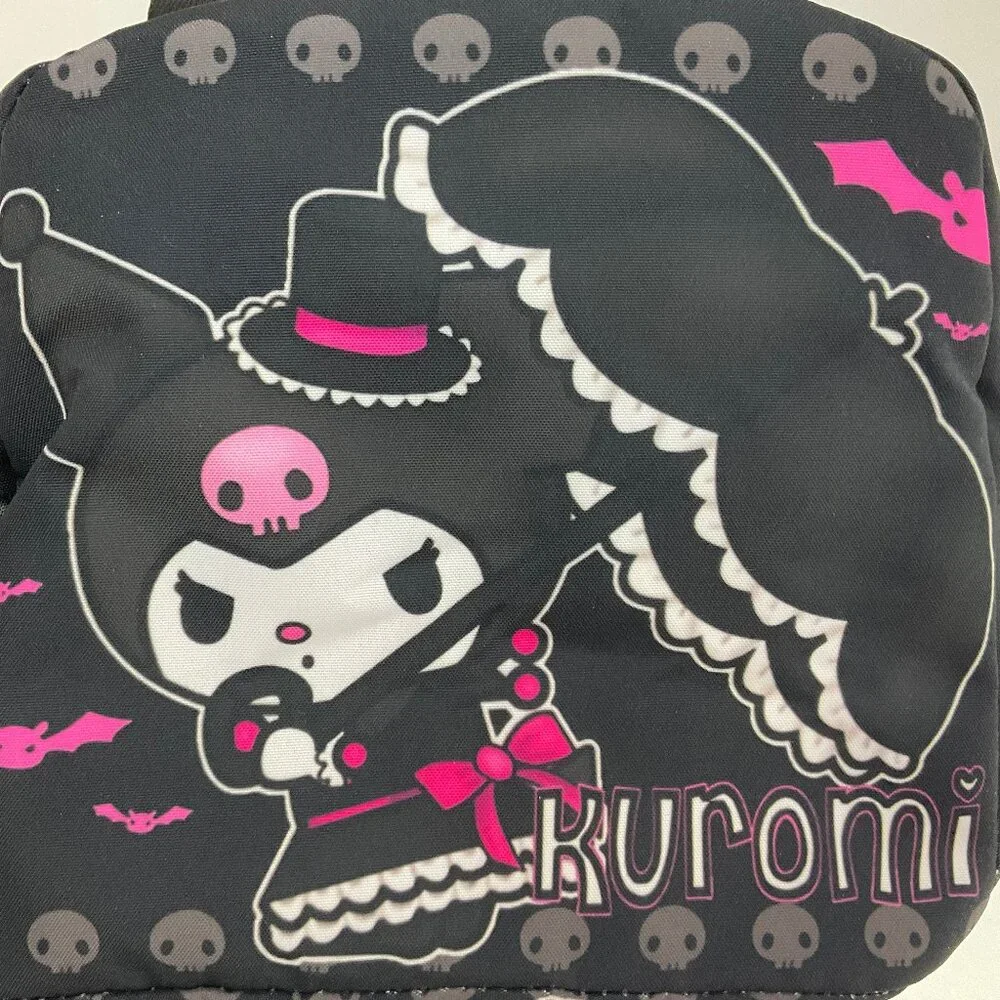 NWOT Kuromi Black Lunch Bag Zipper with Handles Hello Kitty Sanrio